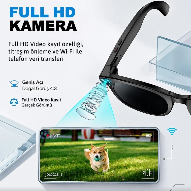 S2 Akıllı Gözlük – Bluetooth, Müzik & Arama Özellikli