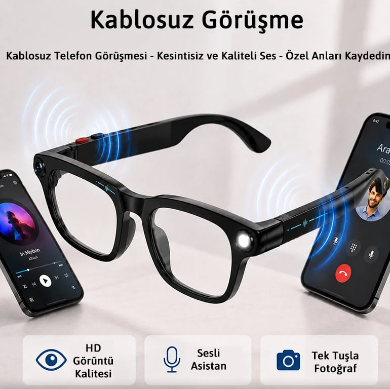 S2 Akıllı Gözlük – Bluetooth, Müzik & Arama Özellikli