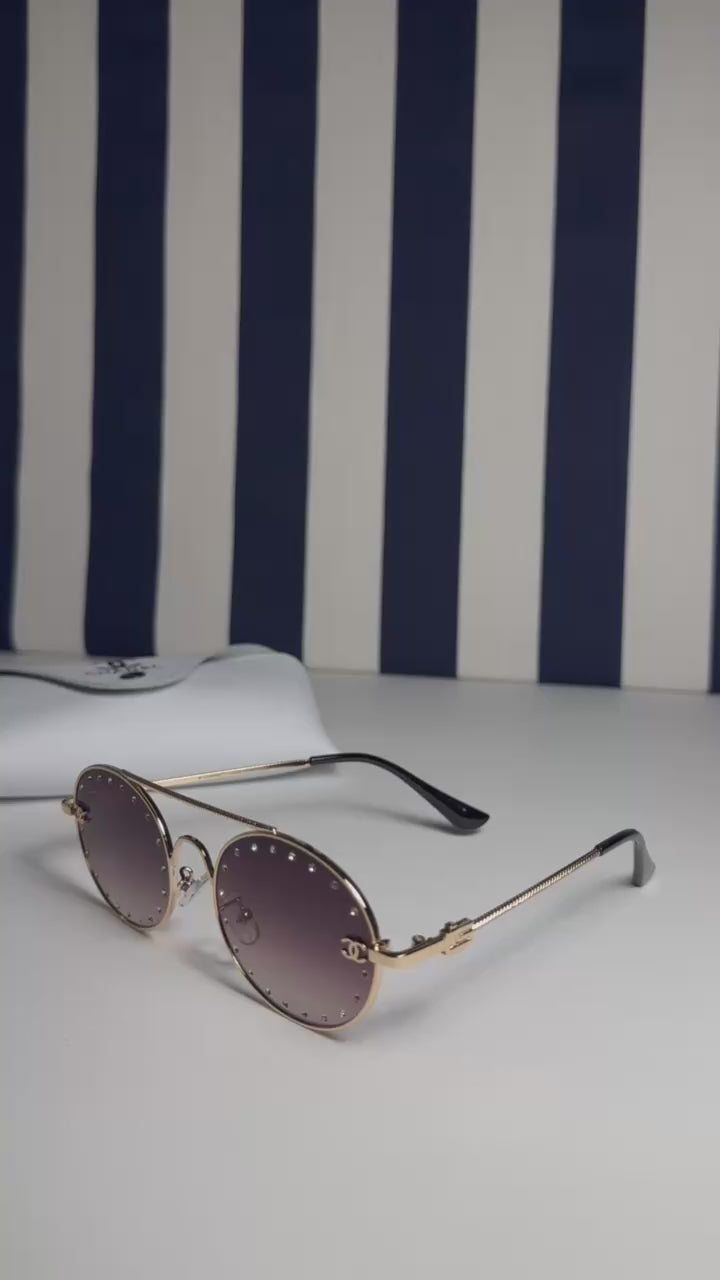 ✨ Velora Crystal Gold | Premium Kadın Güneş Gözlüğü